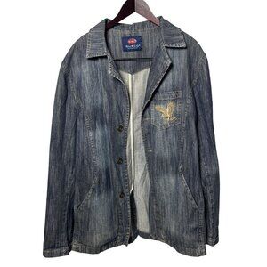 Mens  XXL Surco Blue  Jacket With Embroidered Eagle Design Western